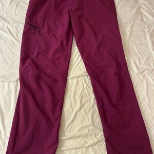 Patagonia Womens Hiking Pants Size 14 Plum Magenta Nylon Stretch Travel Outdoors